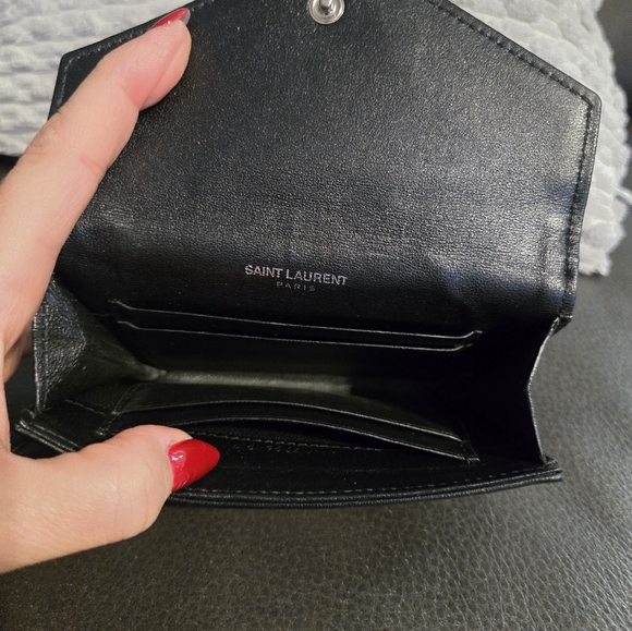 Saint Laurent Heart Flap Card Holder Wallet Black - Picture 8 of 8